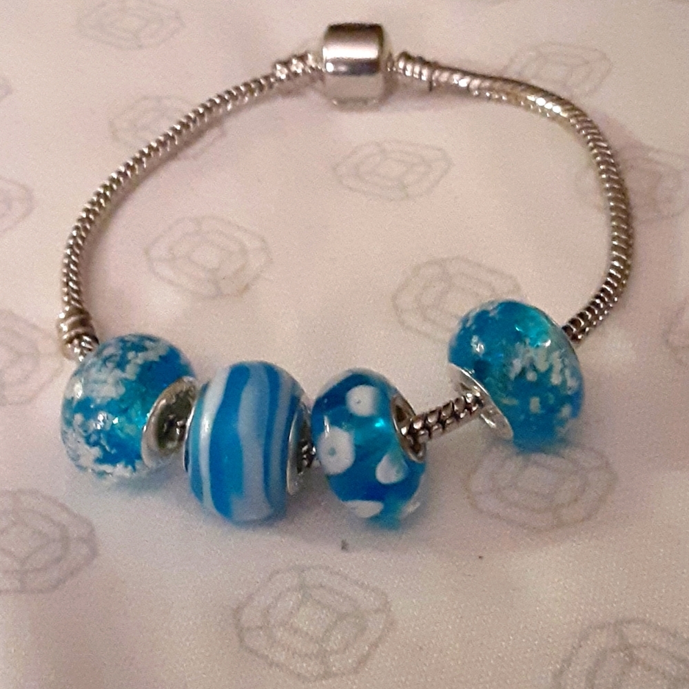 Silver plated charm bracelet